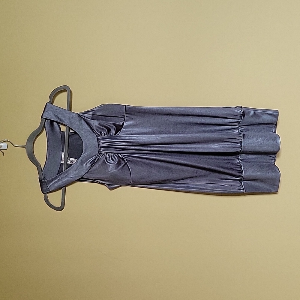 NWT LSter Grey Metallic Mini Dress